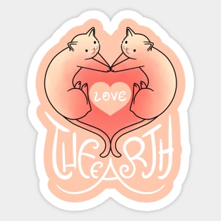 Love the Earth - Cat Heart V.4 Sticker